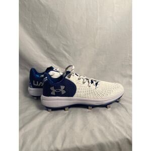 Under Armour Nitro Men’s Baseball Cleats White Blue Size 9 New Without Tags